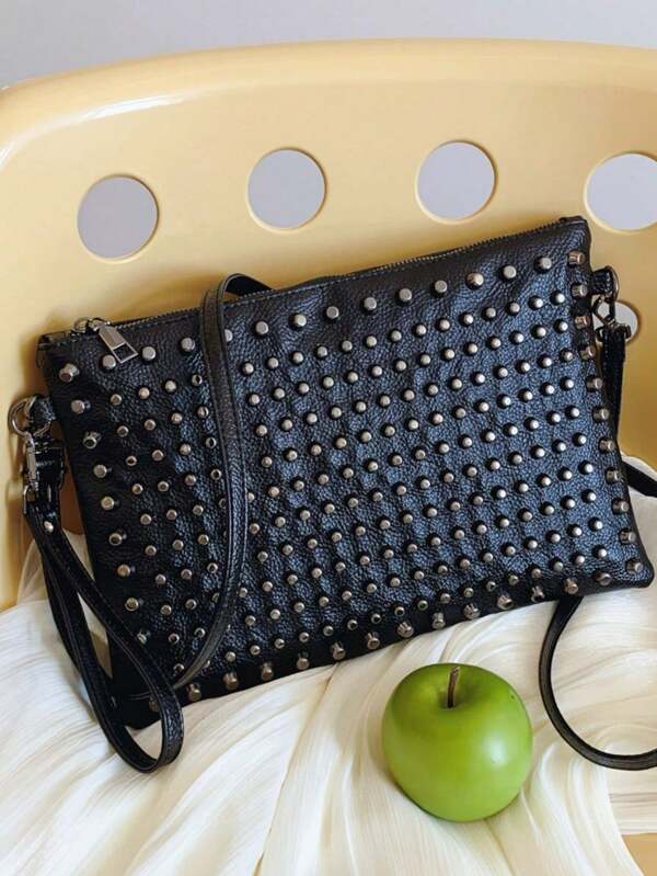 Nova bolsa de ombro gótica punk Y2K fashion, bolsa crossbody de alta qualidade, bolsa de mão, mini bolsa de envelope quadrada estilo UE, carteira