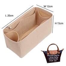 Bolso organizador de bolsos, organizador de insertos de bolso, organizador de bolso para bolso de tela grande - Beis - Ver 6
