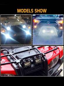 Set Faros auxiliares 20 LED cuadrados de luz para coche moto 60w universales 2 uds - Negro - Ver 8