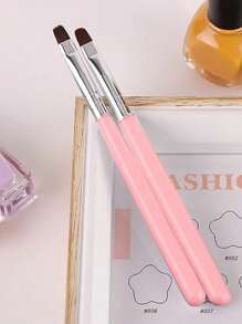 2pcs Pink Flat Head UV Gel Nail Polish Pens For DIY Manicure - Pink - View 1