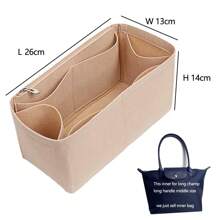 Bolso organizador de bolsos, organizador de insertos de bolso, organizador de bolso para bolso de tela grande - Beis - Ver 9