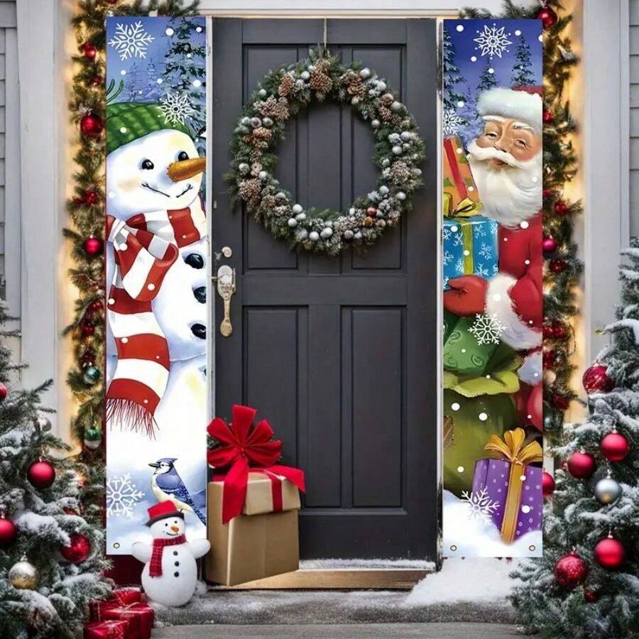 Happy Holiday Christmas Porch Banner Set Is Durable And Suitable For