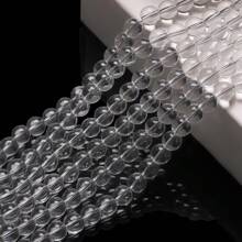 Environ 50 pièces Fil de perles en cristal clair de 8 mm, perles de verre pour la conception de bracelets, colliers, décoration de rideaux