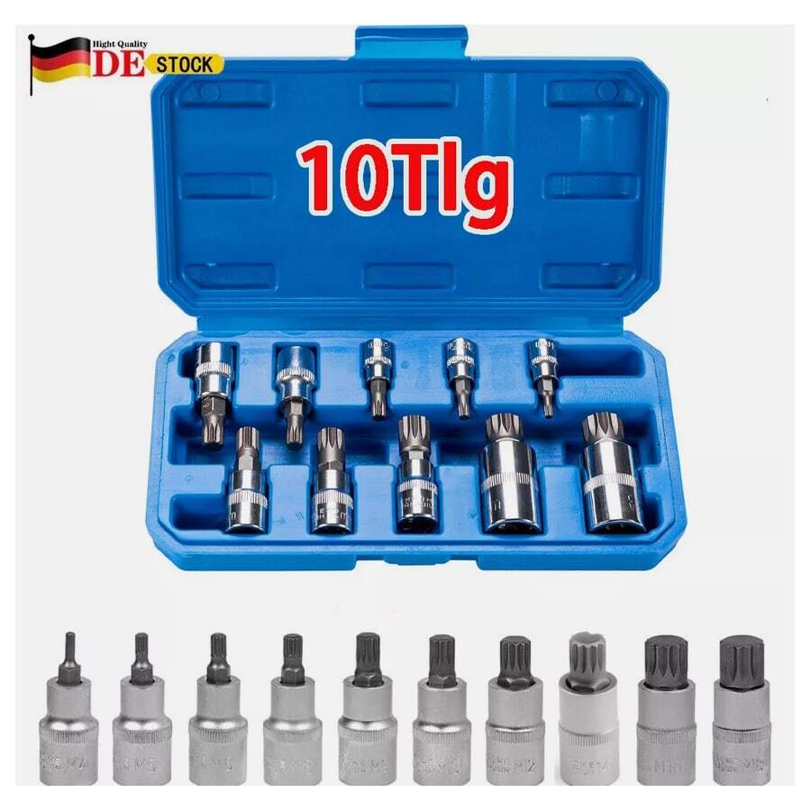 10pcs Socket Wrench 1/2 Internal Multi-Tooth Nuts M4-M18 Nut Set Socket Wrench Set Portable And High-Precision With Handle - Silver - View 1
