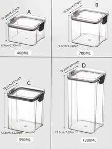 1入組透明多功能食物貯藏寵物便攜防塵食物儲藏盒