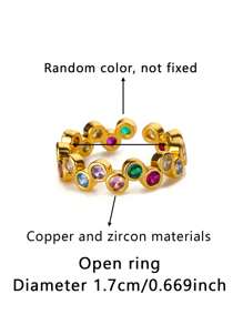 1Pc Turkish Eye Evil Eye Open Rings For Women Colorful Cubic Zirconia Stainless Steel Open Adjsutable Finger Ring Charm Jewelry Fashion Accessories Christmas Gifts