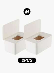 1 hộp đựng khăn giấy vuông bằng nhựa PP dày màu trắng cỡ S/M, thiết kế tối giản hiện đại có nắp đậy, hộp đựng khăn giấy ướt đa năng chống bụi dùng tại nhà, dùng cho phòng khách, phòng ngủ, bàn làm việc văn phòng - trắng - Xem 12