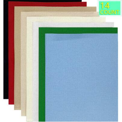 1pc  Embroidery Cloth, 14CT Cross Stitch Fabric DIY Handmade Embroidery Patch, Multicolor, Multiple Sizes Available