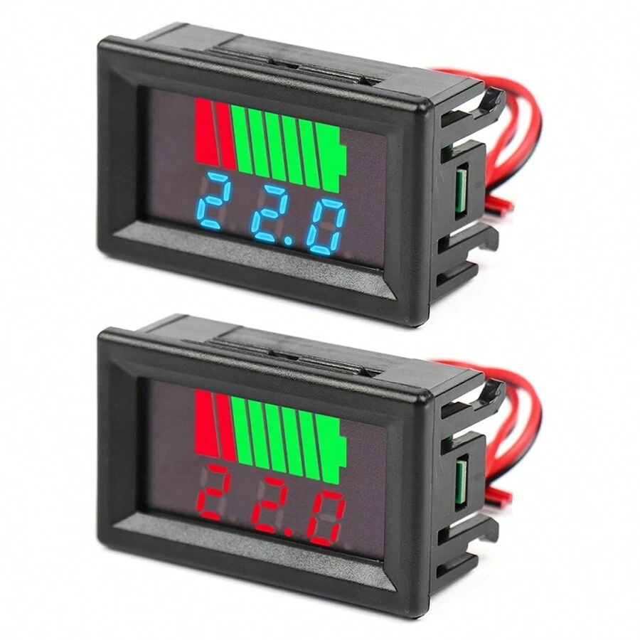 电池监视器二合一电池电压表 12V 24V 36V 48V 60V 72V LED 数字电池容量测试仪适用于高尔夫球车、汽车、房车、船舶、俱乐部车辆 - 常規 - 查看 1