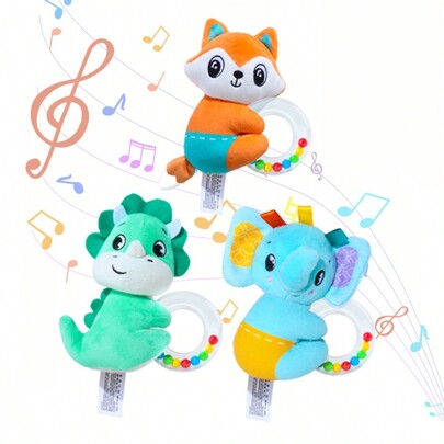 Baby Weihnachtsstrumpf Füllungen, weiche Rasseln Beißringe, süße Kuscheltiere mit Geräusch für 0-6 Monate, Neugeborene Montessori Plüschtiere, quietschende sensorische Reise-Accessoires, weiche Texturen und Knistergeräusche, beste Geschenke zur Babyparty, Weihnachten für Babys Jungen, Mädchen, Weihnachtsdekoration