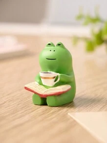 1 Pc Tenderness Warmth Relaxing Daily Cute Frog Ornament Decorations Home Decoration Bedroom Office Living Room Ornament Birthday Gift Birthday Gifts Graduation