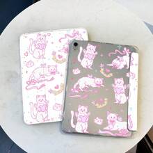 1PC IPad 9 Generation 10.2-Inch Cute Cat Tri-Fold Transparent Shockproof Case 7/8/10 Generation 2024 New MINI5 - White - View 7