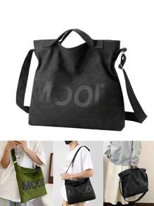 1pc Fashion Style Men Messenger Bag Canvas Letter Printed Shoulder Bag Casual Tote Bag Large Capacity Outdoor Crossbody Bag, Suitable For Office And Daily Use, Christmas Gifts Winter Christmas Laptop Gifts Fashionable Casual Thanksgiving Fall Travel Purse Holiday Storage Bag Sports Bag Bum Bag Belt Bag Rider Bag Fanny Pack Bag Hiking Student Multi-Functional Portable Dad Gifts Godard Side Bags Satchel Bag Hip Bag Bag Gifts Travel Essentials Bag Camping Sling Bag Summer Back To School Vacation Bag Pack Cross Body Bag Spring School Supplies