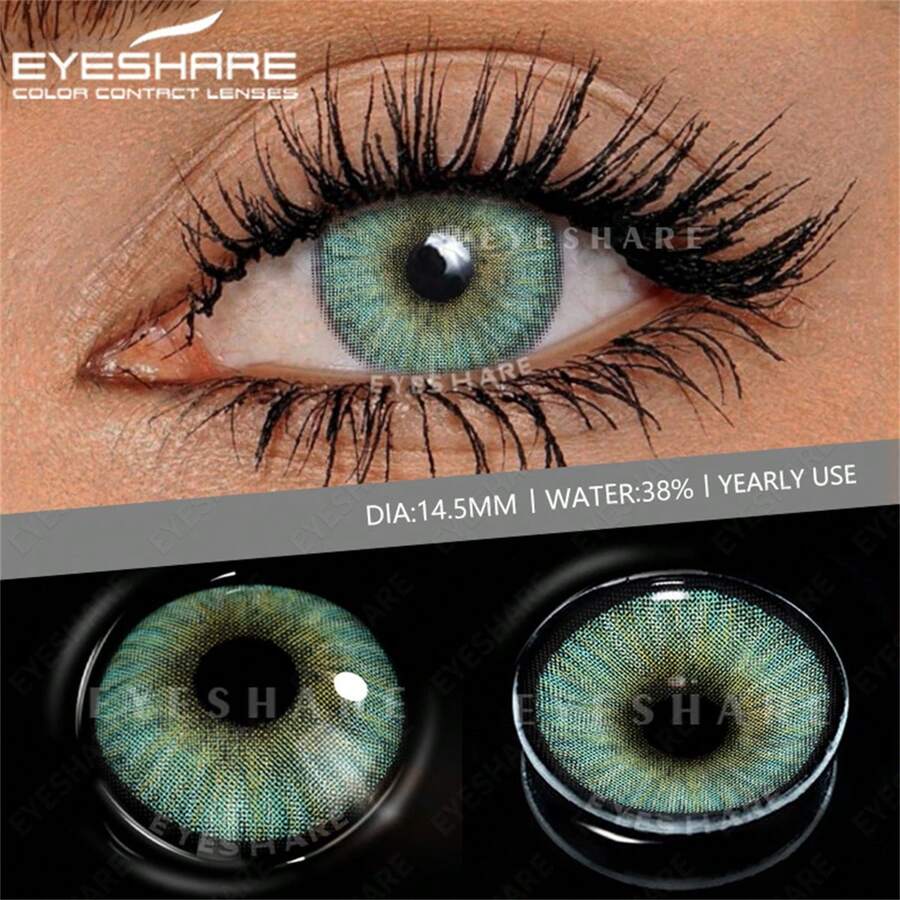 1 paire de lentilles de contact colorées Eyeshare pour les yeux, lentilles oculaires de mode