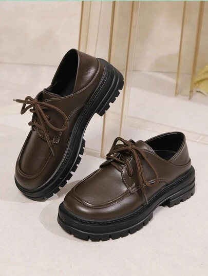 British Style Women's Black Patent Leather Mary Jane Loafer Flats, New For Autumn