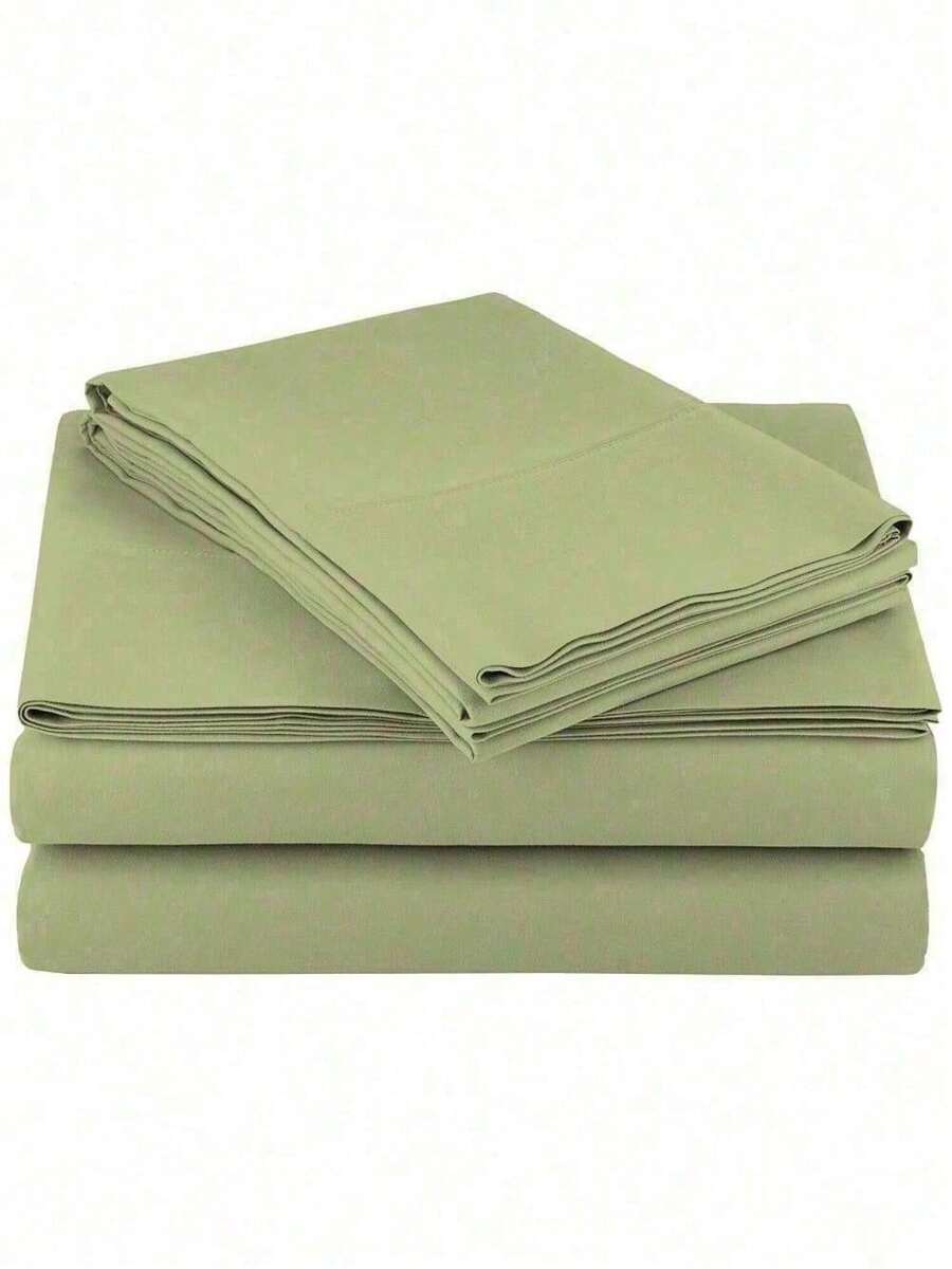 Bed Sheet Set 4 Piece Egyptian Comfort 1800 Count Ultra Soft Deep Pocket - 鼠尾草綠 - 查看 1