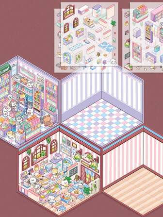 3D Decorative DIY Stickers, Stickers, Handbook Stickers Visual 3D Stacked Three-Dimensional House Hand Ledger Stickers For Tiny House Scenes, DIY Crafts And Journaling, No Cutting Required Back To School