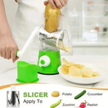 Fatiador manual de vegetais, fatiador de tambor multifuncional, triturador para batata, cenoura, ferramenta de cozinha doméstica