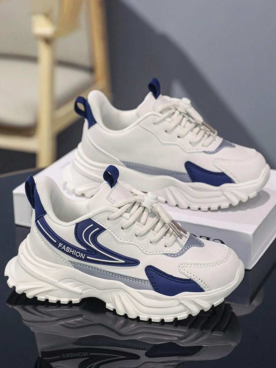 Một đôi giày trẻ em Giày thể thao cho bé trai Giày thể thao trẻ em cho bé trai Giày trẻ em thời trang và thoải mái - Xanh và trắng - Xem 1