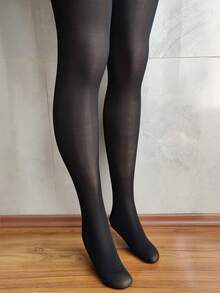 Pantimedias de Seda Satinada | Mujer Elegante y  Minimalista | Súper cómodo | Buena Resistencia al Lavado | Medias Mujer - Negro - Ver 8