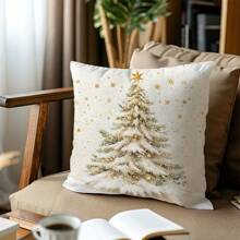 1 vỏ gối trang trí cây thông Noel màu vàng màu nước, vỏ gối bằng vải nhung Sherpa 45*45cm/18*18in, thích hợp cho ghế sofa hiện đại, trang trí phòng khách, trang trí tiệc Giáng sinh, tặng quà - Nhiều màu - Xem 5