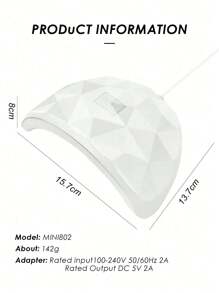 LED Portable Nail Dryer, Gel Nail Polish Curing Lamp, Professional Nail Art Tool, Home Salon Nail Dryer - White - View 7