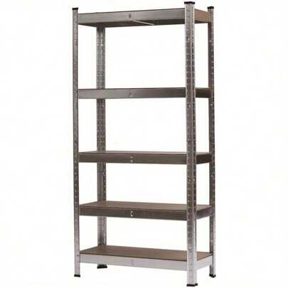 Heavy Duty Storage Racking - 5 Tier Boltless Shelving Unit Storage Shelves Industrial Shelving For Garage, Workshop And More, Shopfitting Shop, Outdoor Decor