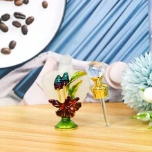 1 件 10ml 手绘玻璃鸢尾花形可再填充香水/精油储存瓶，花卉装饰，便携可重复使用，无香，家居装饰配件（空瓶） - 彩色 - 查看 8