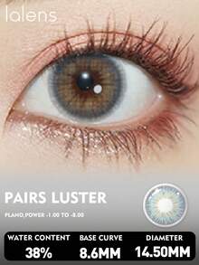 Lalens 成对 Luster Brown 彩色隐形眼镜，度数为 -1.00 至 -8.00 每年使用一次的处方彩色隐形眼镜，适合深棕色眼睛，每年使用一次的 Dipolar 彩色隐形眼镜，适合浅棕色眼睛，灰色彩色隐形眼镜，一包两片装软性彩色隐形眼镜 - 藍色 - 查看 9