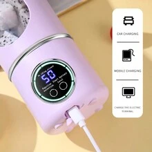 Nhà bếp, Đồ dùng nhà bếp, Máy ép trái cây, Máy ép trái cây di động có thể sạc lại bằng USB cho sinh tố và sữa lắc Máy ép trái cây, Máy nghiền đá mini, Ba chế độ, Màn hình kỹ thuật số, 12 lưỡi dao, 23,67 Oz, Dễ vệ sinh, Thích hợp để đi du lịch, Nước ép tươi, Cốc di động, Cốc đơn có nắp kép, Dung lượng pin: 1500mAh - Nhiều màu - Xem 9