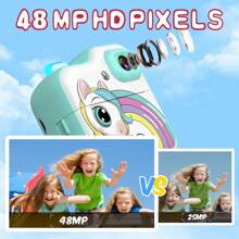 Kids Camera Instant Print, Toddler Camera Instant Print Toys, Unicorn Digital Print Camera With Dual Lens, 1080 P Children Printable Camera, Selfie Camera Christmas Birthday Gifts For Girls Boys Age 3-12 - Multicolor - View 8