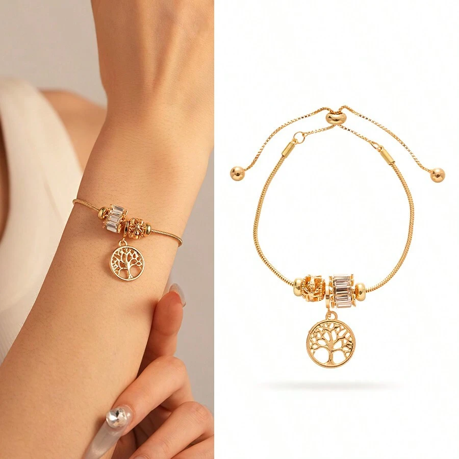 Andkiss 1pc Life Tree Bracelet With Charm