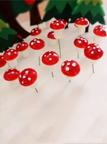 10/30/50/100 件红色蘑菇微型景观装饰，彩色泡沫人造浆果配件