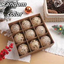 9 món/bộ đồ trang trí bóng Giáng sinh sáng tạo thời trang, đồ trang trí treo bóng xốp Giáng sinh, đồ trang trí cây thông Noel, đồ trang trí ngày lễ - Nhiều màu - Xem 10