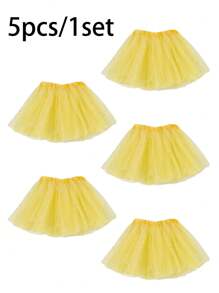 Vestido de tutú de pastel de ballet colorido, colores brillantes, estrellas y luna con lentejuelas brillantes, vestido de gasa multicapa, disponible en sets de 1 pieza, 3 piezas o 5 piezas, adecuado para jugar a la princesa de hadas, actividades de fiesta festiva. Accesorios del Día de San Valentín - A - Ver 15