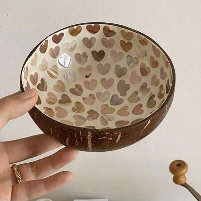 1pc Bowl Coconut Shell Candy Bowls Holder Decorative Salad-Natural Coconut Shell Bowl Storage Bowl-Candy Container Nuts Holder School Supplies,Christmas Gift Back To School