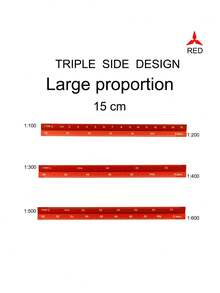15cm Aluminum Alloy Multi-Scale Ruler, Includes Metric, Architectural And Engineering Scales,Rulers - Multicolor - View 12