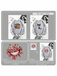 Áo nỉ nữ tùy chỉnh - Thêm thiết kế của riêng bạn (Cho phép ảnh gia đình) để tạo ra chiếc áo nỉ in cá nhân của bạn - Xám - Xem 4