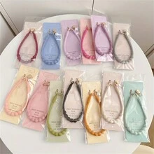 1 件硅胶串珠手机腕带，可拉伸防摔手绳，带手机贴纸附件的安全金属扣，时尚弹性手机系绳，多种颜色，无需电池 - 彩色 - 查看 1