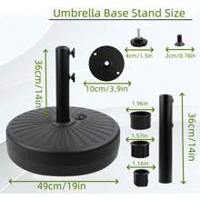 50Lbs Patio Umbrella Base, Outdoor Umbrella Stand Water Filled Stand, Market Patio Outdoor Heavy Duty Umbrella Holder (Black) - màu đen - Xem 2