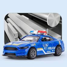 1 pieza Coche de policía miniatura de aleación de zinc, con retroceso: regalos de fiesta coloridos, juguetes, adornos de coche, adornos de habitación para mejorar las habilidades manuales de los niños, ¡diversión y educación científica en el festival escolar! Dar regalos en Navidad, coches, modelos de coches, coches en miniatura, Mustang, coche de policía, Mustang, cosas de policía, coche de policía para niños, de vuelta a la escuela