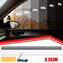 20inch * 10FT Uncut Car Window Tint Film Roll 1% / 5% / 15% / 25% / 35% / 50% VLT Auto Window Tint Window Privacy Film, Heat & UV Block And Scratch Resistant, Blackout Window Film For Car Home Office Glass