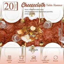 Teruntrue 20 Pack  Table Runner Cheesecloth Table Runner 10FT,Romantic Gauze Table Runner For Wedding Party Birthday Boho Table Decoration