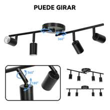 Iluminación De Riel Led De 4 Luces Giratorio Color Negro - Negro - Ver 5