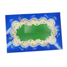 2 件小颗粒马赛克 MOC 底板带海洋岛草原海滩石印花建筑积木玩具装饰 - 海洋底板 - 查看 6