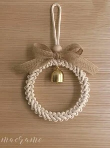 1pc Hand-Woven Bell Hangings, Nordic Style Simple Home Decoration Gifts, Room Decoration Bells Wall Decor,Home Decor,Room Decor,Wall Decor - Beige - View 8