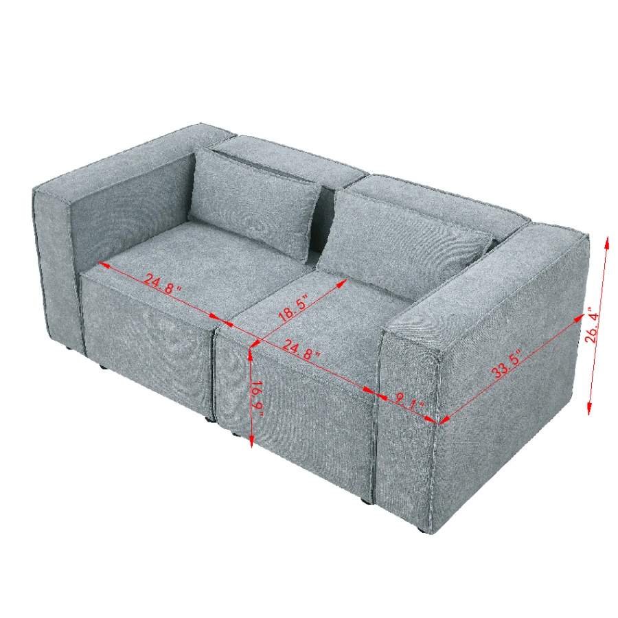 Modular Sofa BEIGE Chenille Fabric, Simple And Grand, The Seat And Back