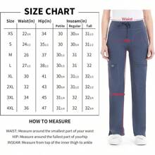 Yoga Scrub Pants Women Mid Rise Yoga Work Pants- Five Pocket Cargo Scrub Pant - màu đen - Xem 6