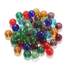 Environ 50 pièces Fil de perles en cristal clair de 8 mm, perles de verre pour la conception de bracelets, colliers, décoration de rideaux