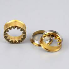 2PCS 316 Stainless Steel Ear Gauges Plugs Expander Round Ear Tunnels Piercing Women Body Jewelry Stretcher Studs